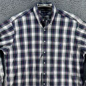 VTG Ralph Lauren Blaire Button Up Shirt XL Blue/Green Tartan Plaid L/S Preppy